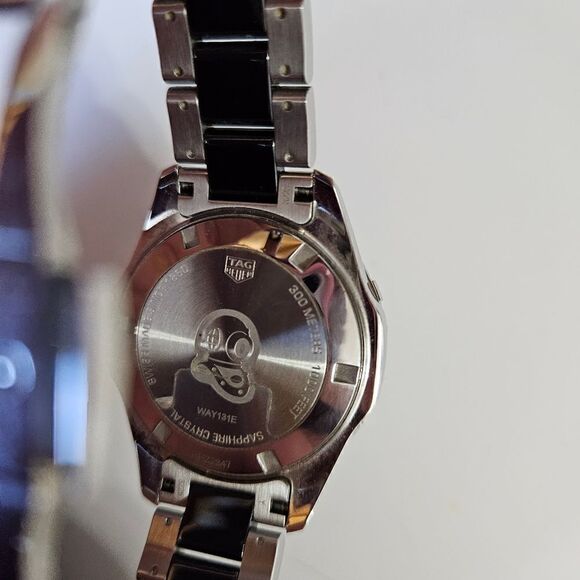Tag Heuer Unisex Aquaracer Diamond Trim Black Face Quartz Watch 35mm Steel Box main image 5